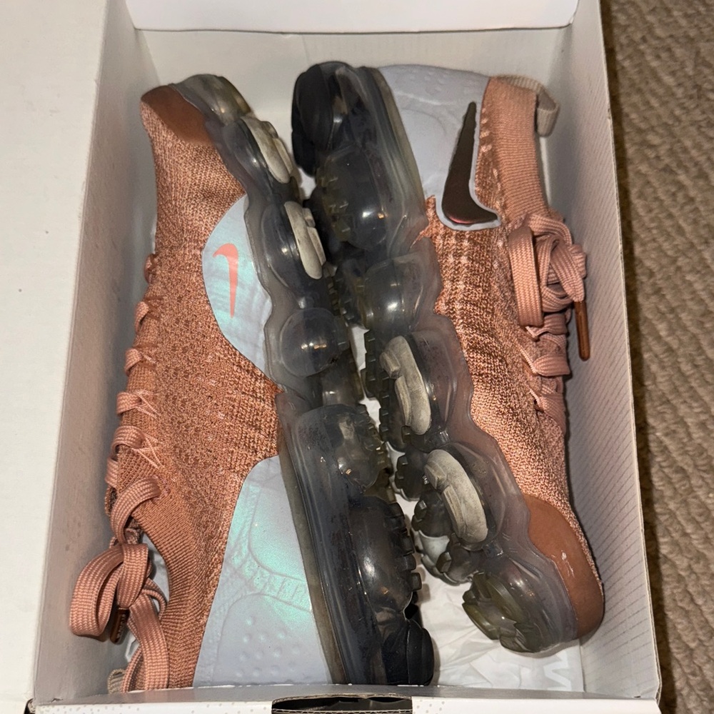 Nike VaporMax Flyknit Copper and Gray Shoes